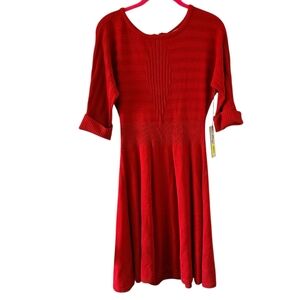 NWT Eliza J Vibrant Red Long Sleeve Dress
